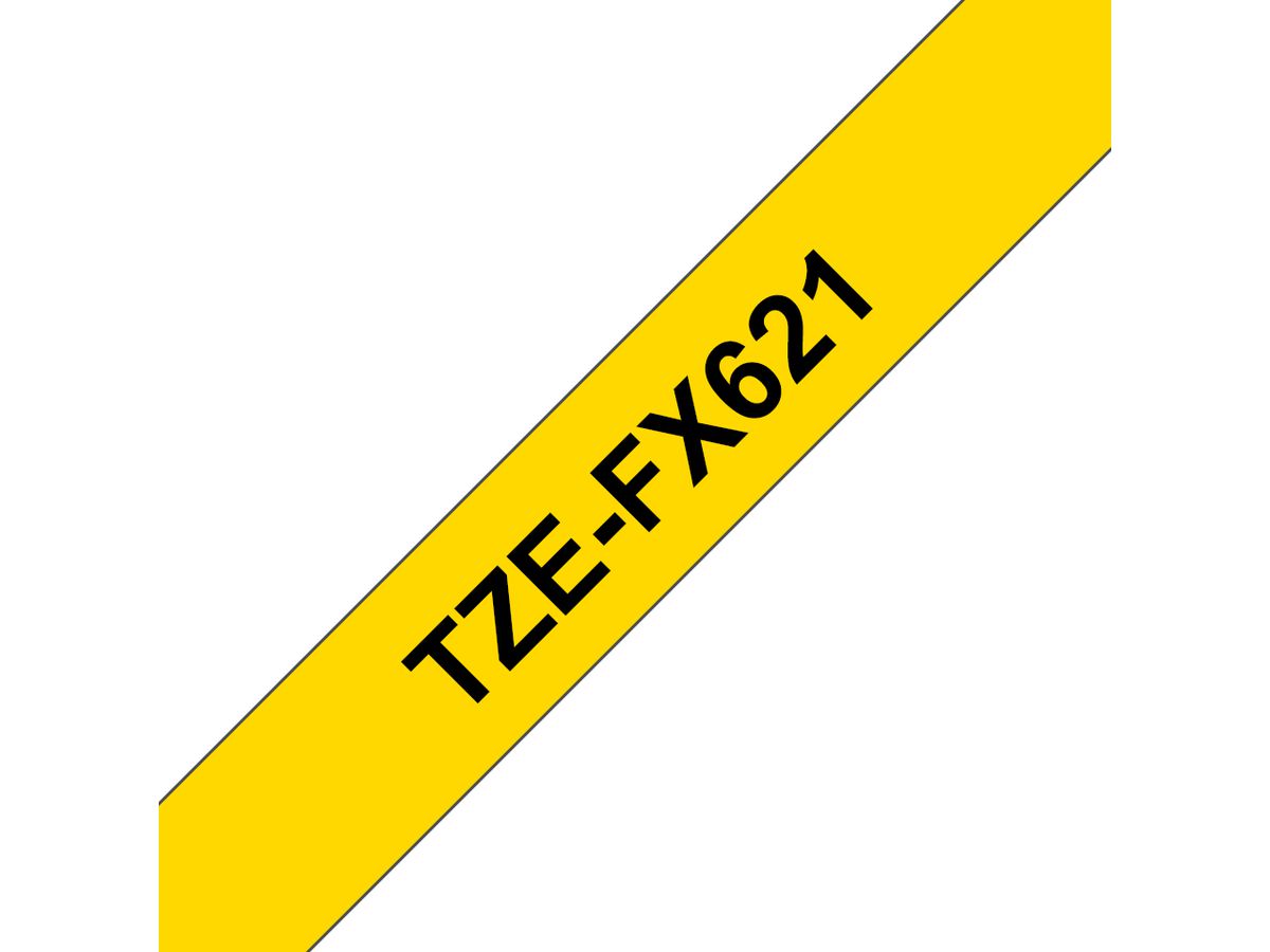 Brother TZE-FX621 label-making tape Black on yellow