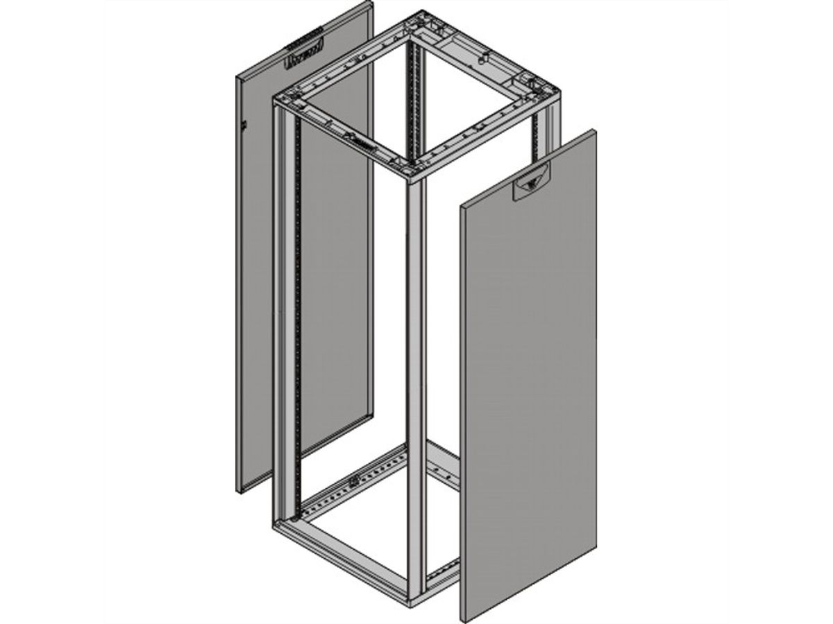 SCHROFF Novastar zijwand voor zwaar gebruik, RAL 7021, 43 U 800D