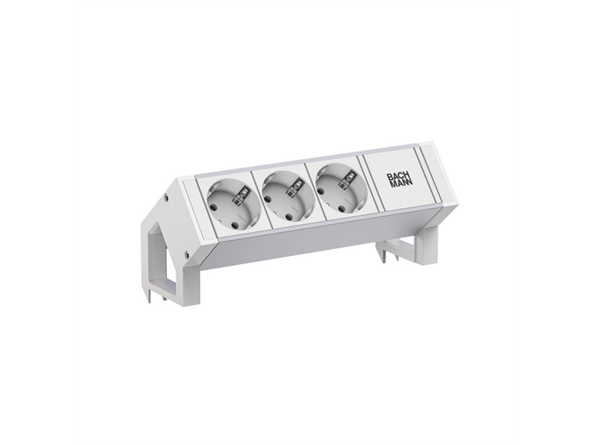 BACHMANN DESK2 ALU WHITE 3xCEE7/3 0.2m GST18 RAL9010