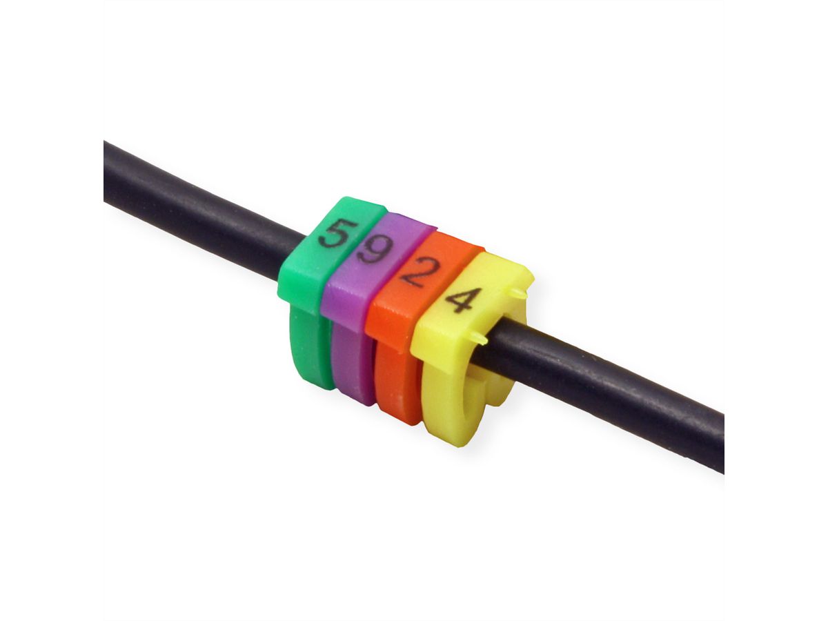 VALUE kabelmarkeerset voor patchkabels, 10 x 10 stuks, 4 - 5.5mm, veelkleurig