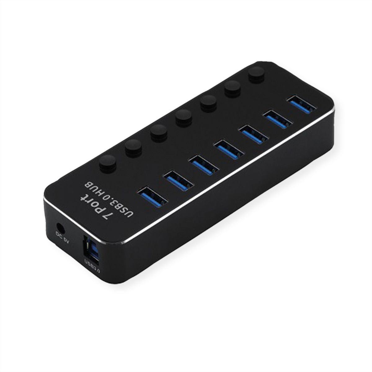 ROLINE USB 3.2 Gen 1 notebook hub, 7 poorten, individueel schakelbaar