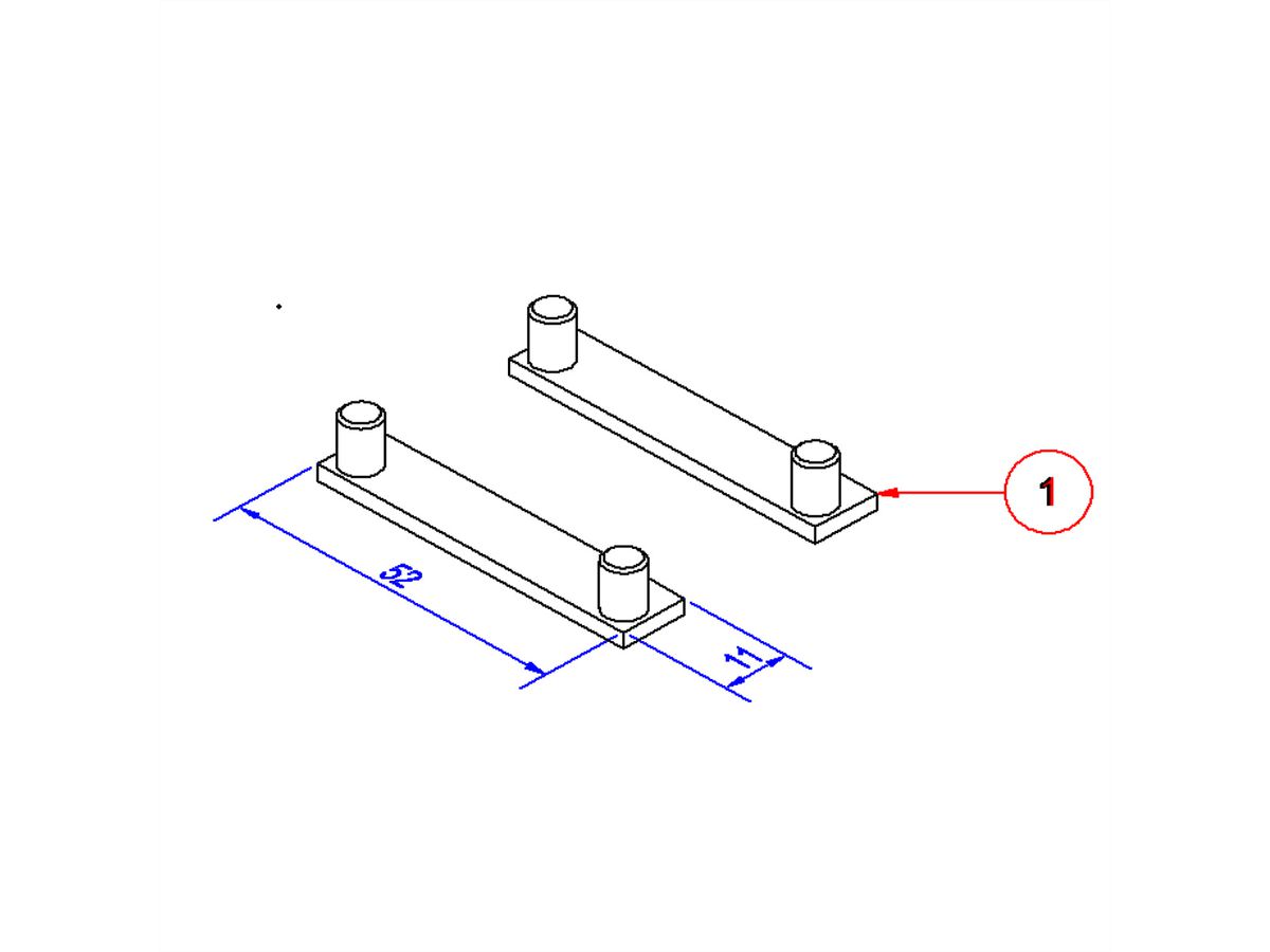 BACHMANN STEP afdekstrip 1-voudig 2x