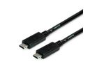 ROLINE USB 3.2 Gen 2 kabel, met PD (Power Delivery) 20V5A, Emark, C-C, M/M, zwart, 1 m