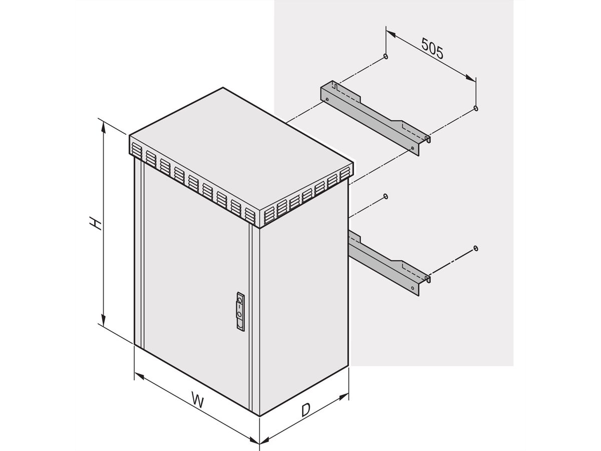 SCHROFF Outdoor Unibody wandmontageset