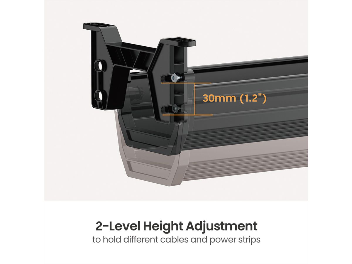 ROLINE Easy2Open kabelgoot, Montage onder tafel , zwart, 44,9 cm
