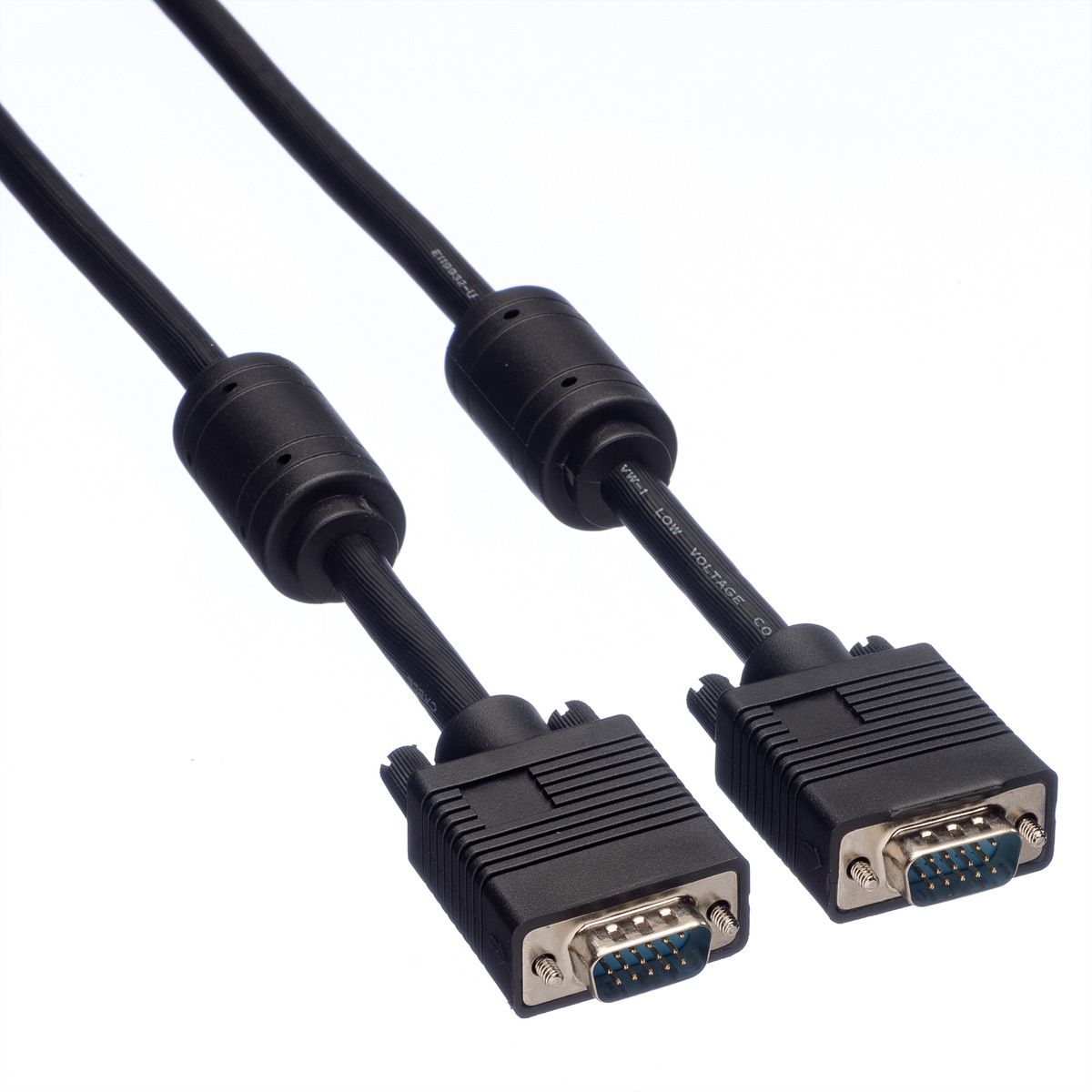ROLINE HQ VGA Cable + Ferrite + DDC, HD15, M/M, 10 m