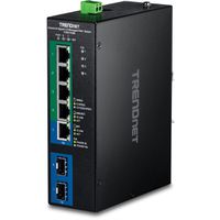 TRENDnet TI-PG743Bi 7-Port Industrial Gigabit L2 Managed PoE+ DIN-Rail Switch 24 – 57V