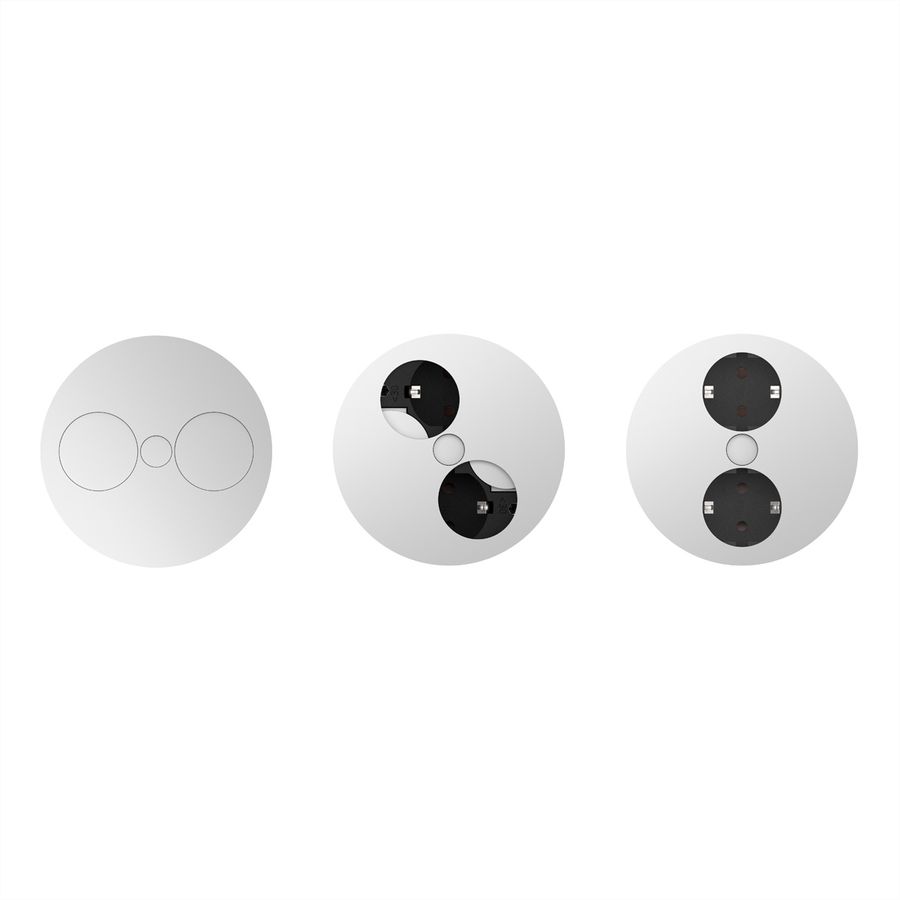 BACHMANN TWIST 2x earthing contact, wire end ferrules, earthing contact assembly plug, white, 2 m