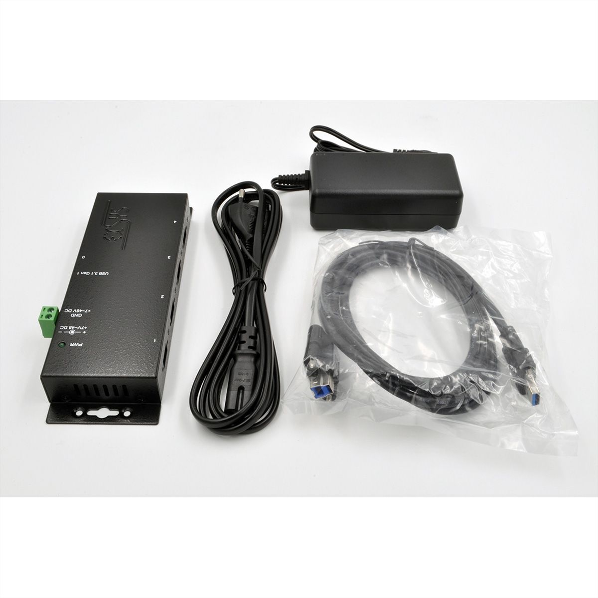 EXSYS EX-1183HMVS-2 4 Ports USB 3.2 Gen1 Metall HUB mit 15KV ESD Überspannungs-Schutz