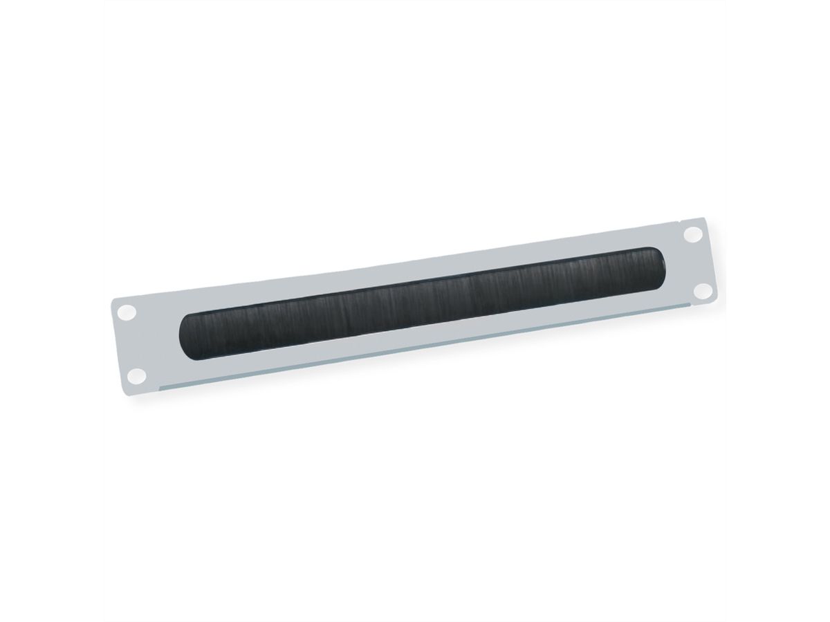 VALUE 19" Kabel doorvoerstrook 2 HE met borstel, grijs