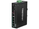 TRENDnet TI-PG62 6-poorts Gigabit Switch PoE+ DIN-Rail Industrieel