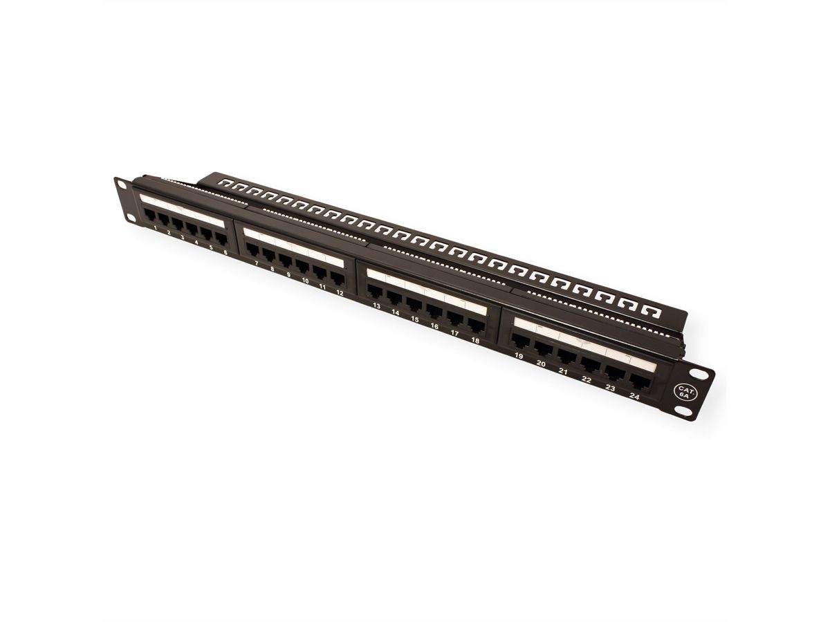 VALUE Cat.6a 19" Patchpanel, 24 Ports, UTP, zwart
