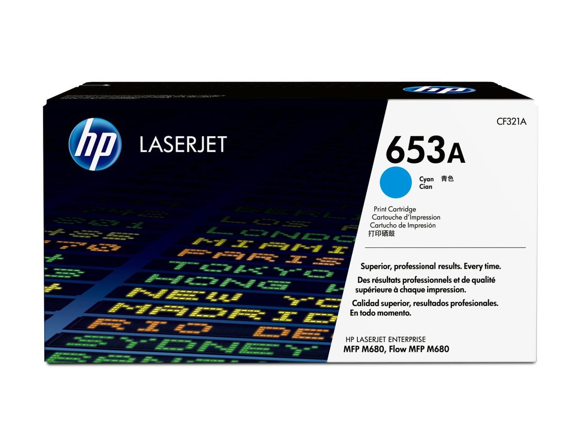 HP 653A originele cyaan LaserJet tonercartridge