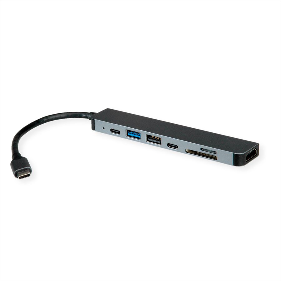 ROLINE dockingstation USB Type C, 4K HDMI , 1x USB2.0 (A), 2x USB3.2 Gen1 (A+C), 1x PD, SD/MicroSD
