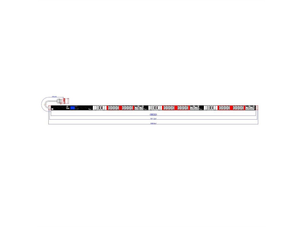 BACHMANN BN2000 ALU 1U 24xC13 6xC19 6xLS, 3 fasen kleurgecodeerd