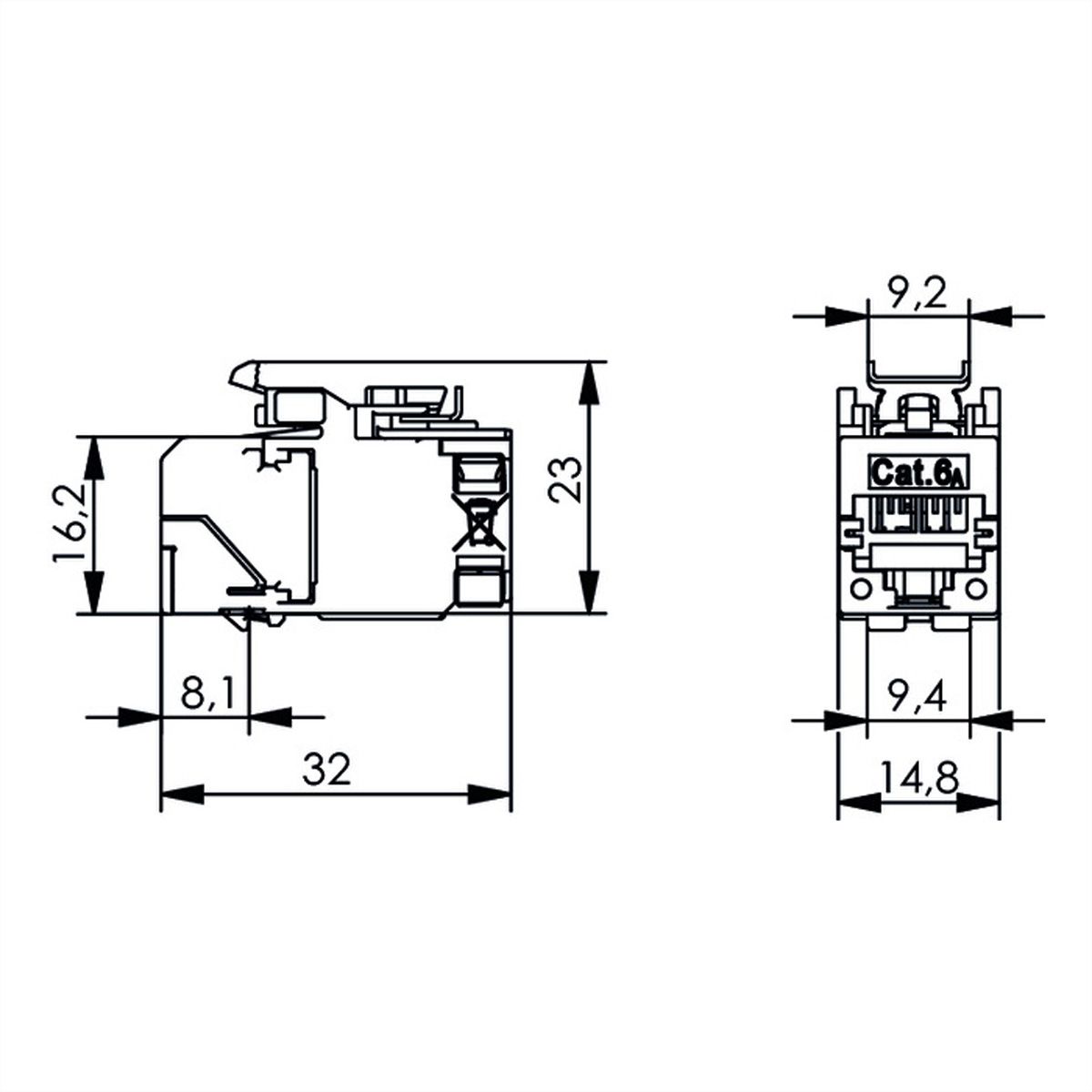 TELEGÄRTNER AMJ-SL module Cat.6A (Klasse EA) (volgens ISO/IEC), 2 st.