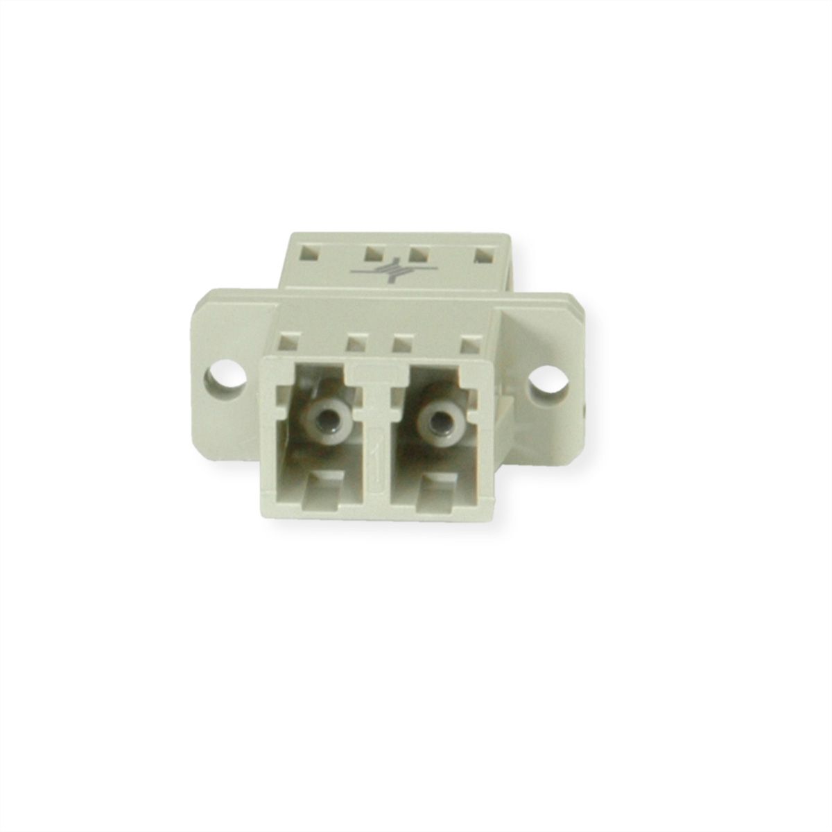TELEGÄRTNER  LC/APC Duplex adaptor, multimode, cramic sleeve, plastic housing, beige, Z77