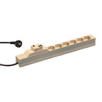 SCHROFF contactdoosstrook, SCHUKO, 6 contactdozen, 19", met randaarde en overstroombeveiliging