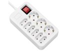 ROLINE stekkerdoos met 9 stopcontacten en schakelaar, 3x CEE 7/3 (geaard stopcontact) + 6x CEE 7/16 (Euro-stopcontact), wit, 1,5 m