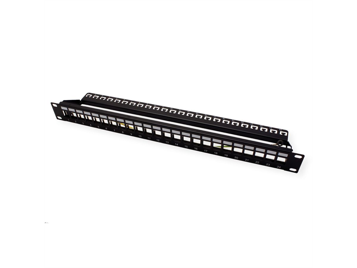 ROLINE Keystone 19'' Module frame Cat.5/Cat.6/Cat.6a, 24 Ports, STP, black