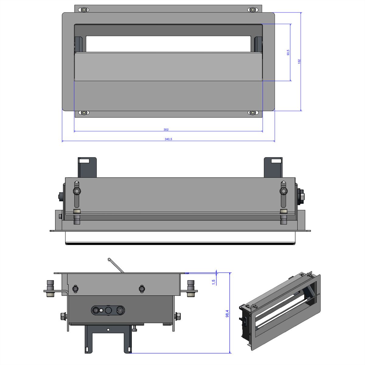 BACHMANN TOP FRAME Medium grey/black, Table-top version with frame