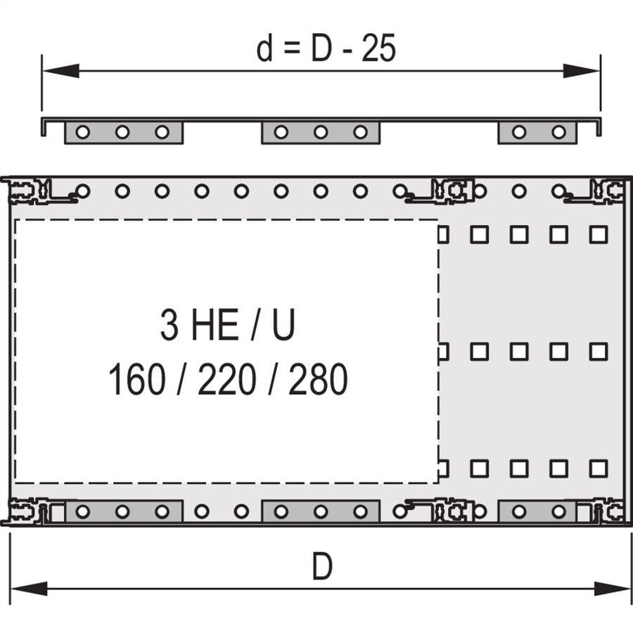 SCHROFF EuropacPRO Afdekplaat voor zijwandmontage, 63 HP, 295 mm