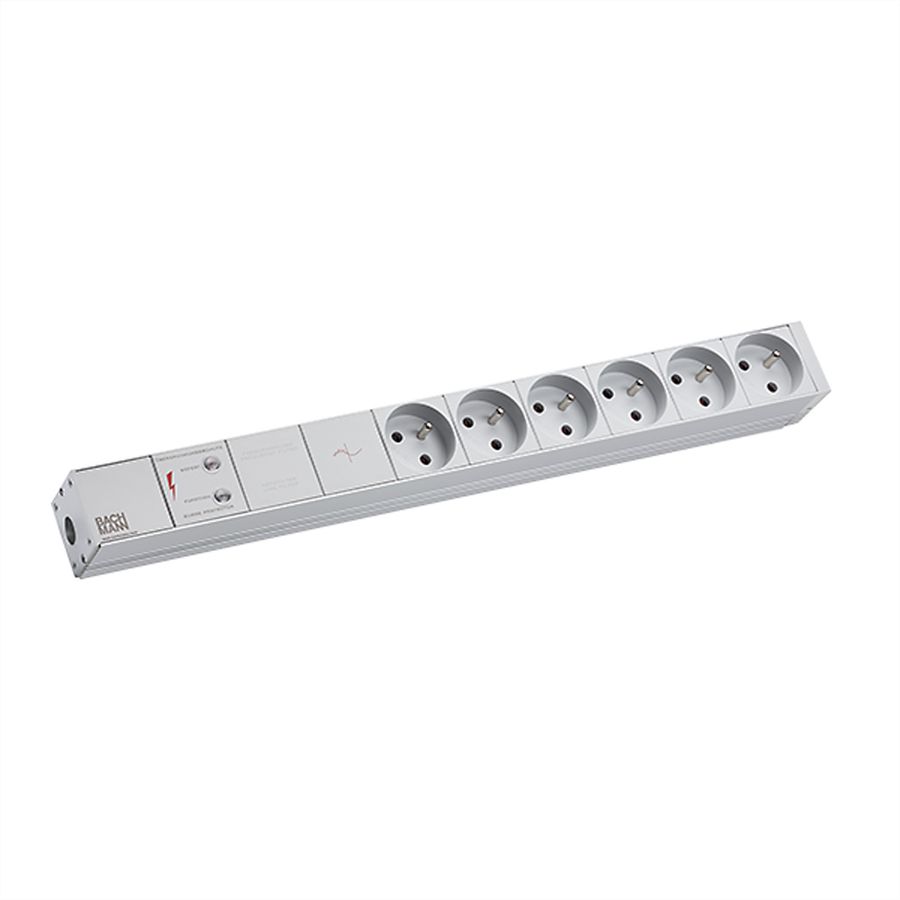 BACHMANN 19” stekkerdoos 1U 6xUTE 1xGVS, 2 m