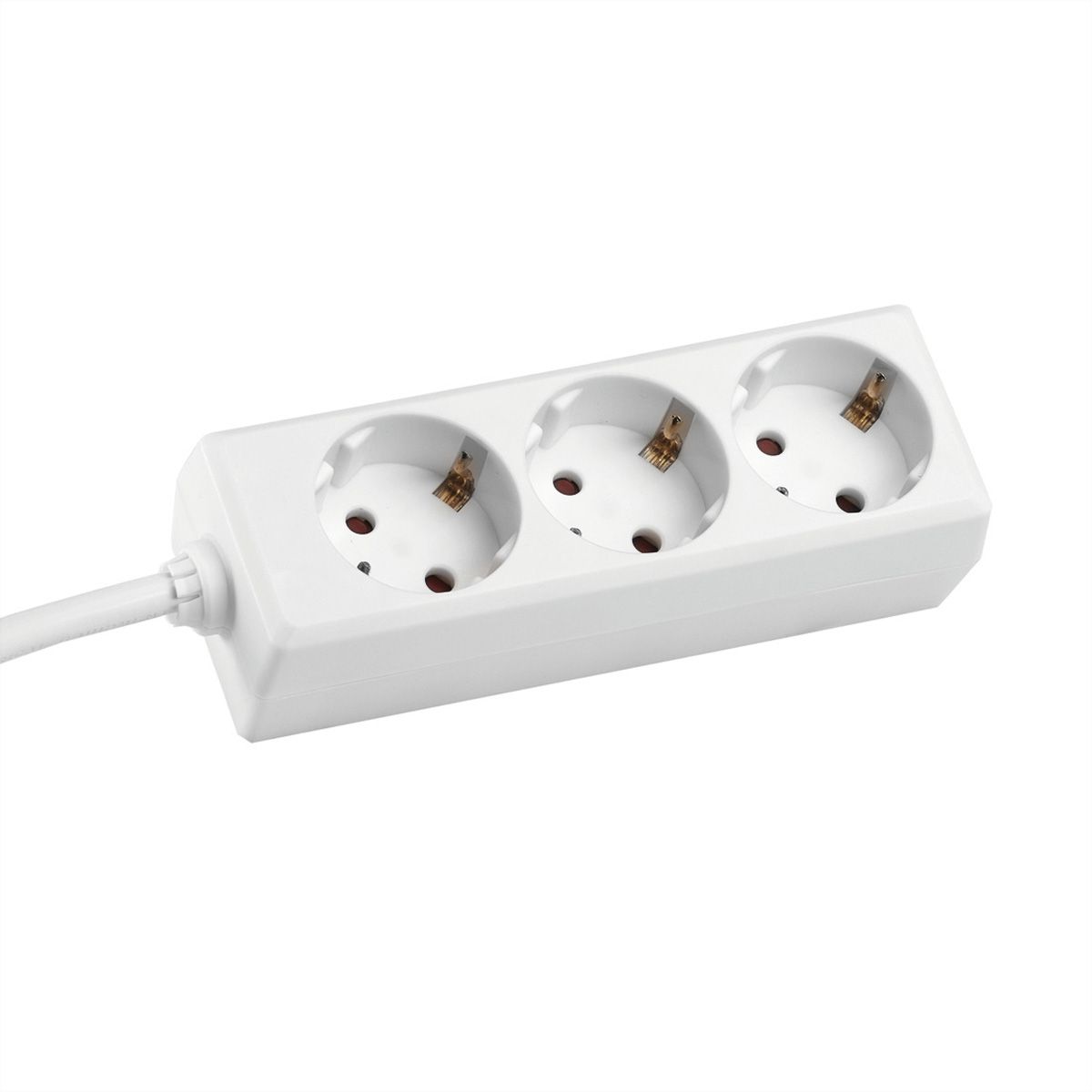 BACHMANN SELLY socket strip 3x earthing contact, white, 3 m