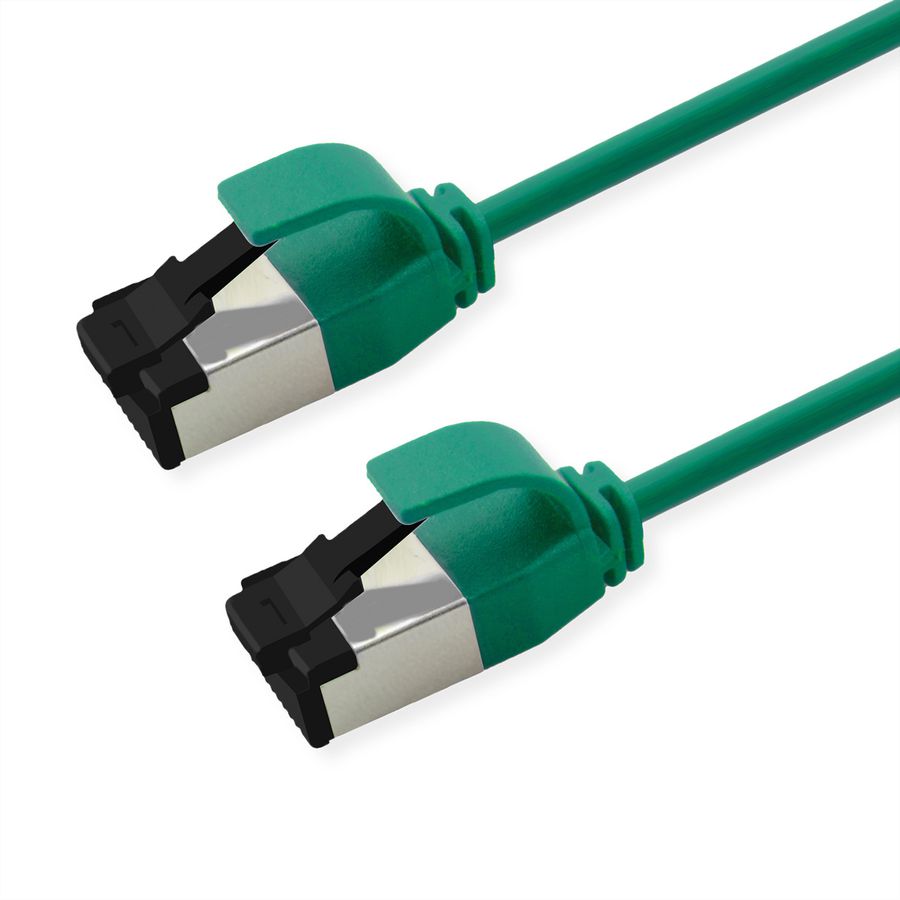 ROLINE S/FTP (PiMF-) patchkabel Cat.8 (Klasse I), LSOH, extra dun, groen, 0,5 m