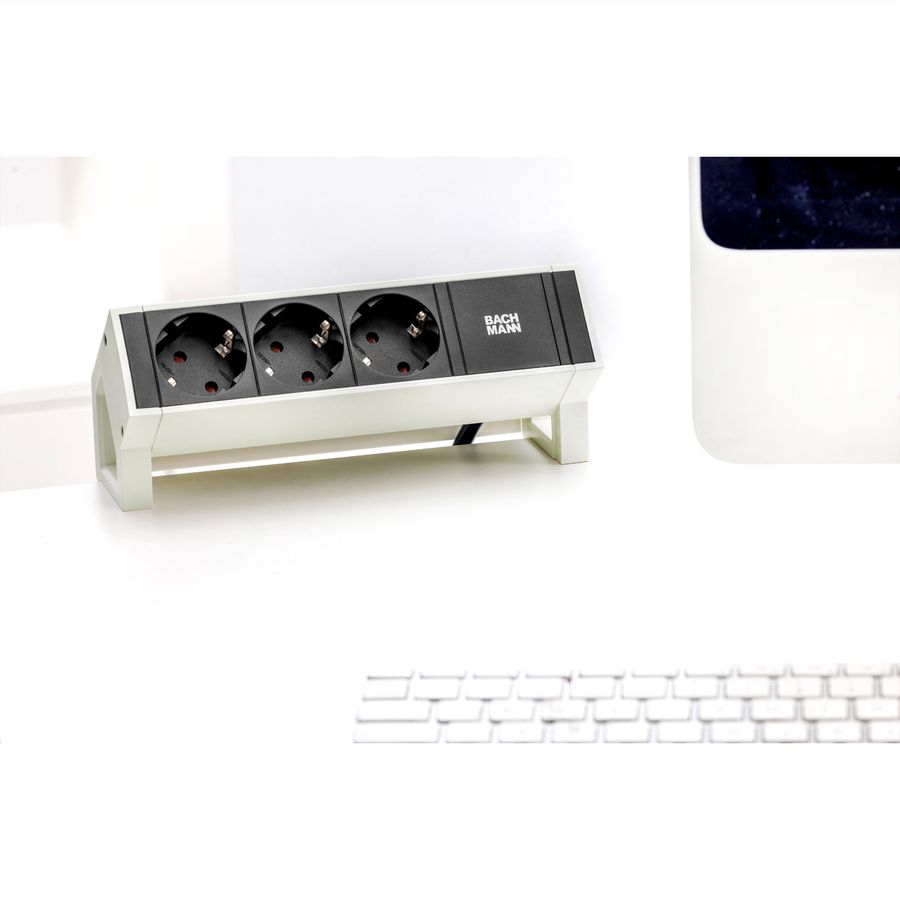 BACHMANN DESK2 3x earthing contact GST18, white