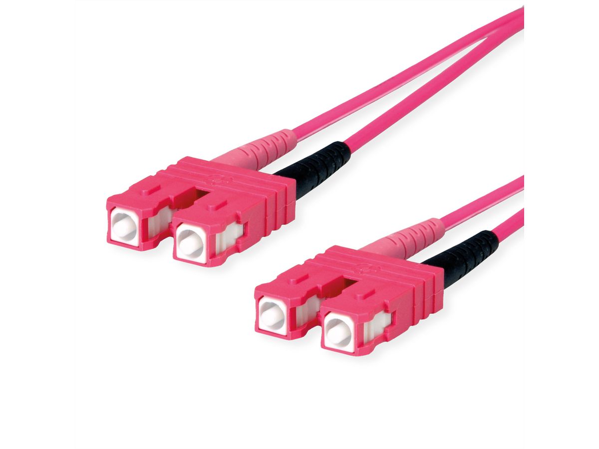Glasvezel patchkabel TELEGÄRTNER 2x G50/125 OM4, 1x SC Duplex - 1x SC Duplex , violet, 1 m