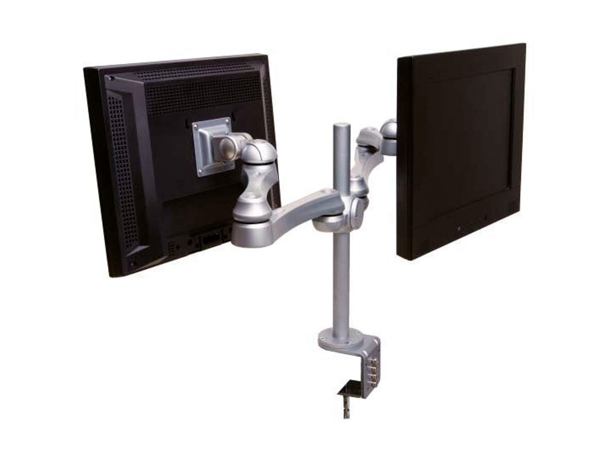 ROLINE Dual LCD Monitor Arm, Desk Clamp, 4 Joints