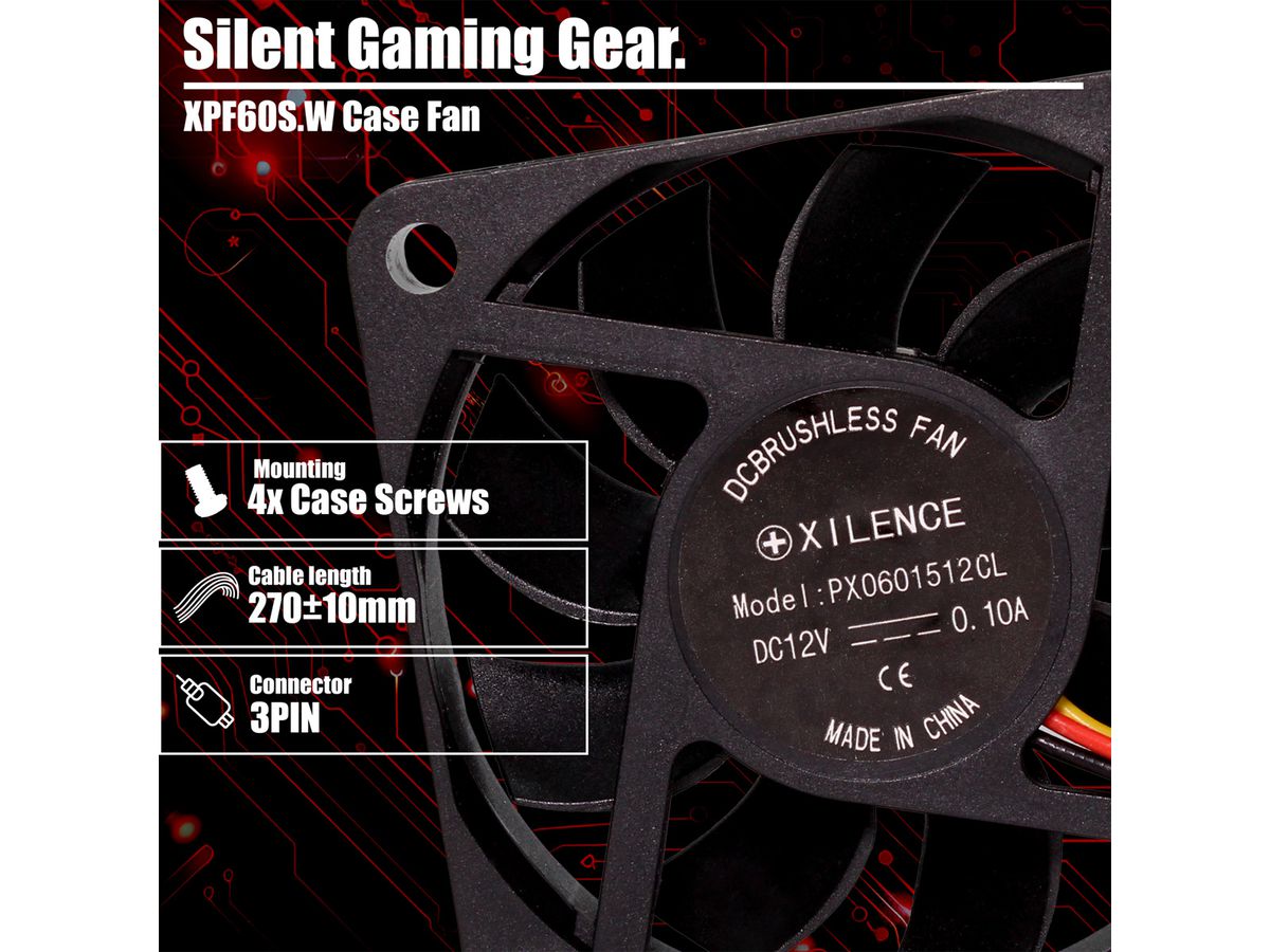 Xilence XPF60S.W 60mm case fan, 3PIN, White Box