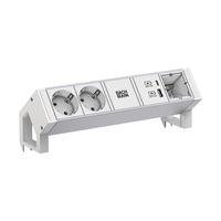 BACHMANN DESK2 ALU WHITE 2xCEE7/3 1xCM 1xUSB A/C 22W 0.2m GST18