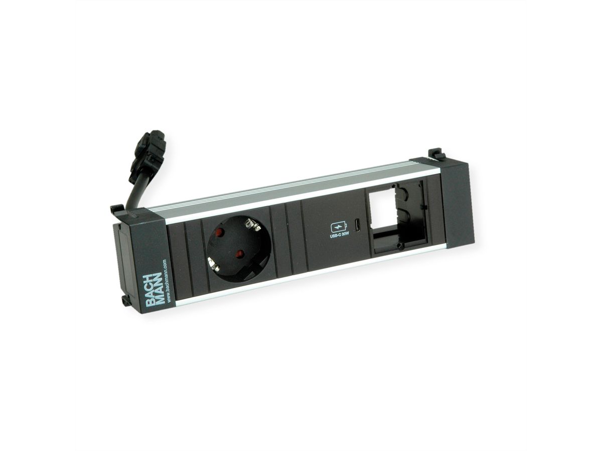BACHMANN POWER FRAME 1xCEE7/3, 1xUSB C 30W 1xCM 0.2m GST18