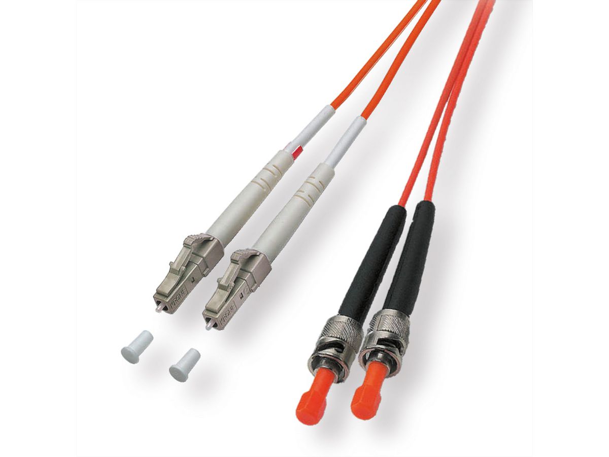 Fibre kabel duplex. 50/125 µm LC/ST, oranje, 5 m
