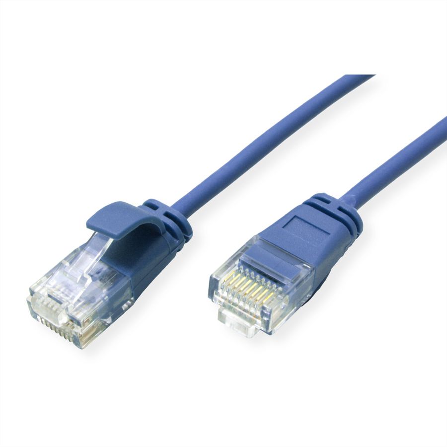 ROLINE UTP Data Center Patchkabel Cat.6A (Class EA), LSOH, extra dun, blauw, 5 m