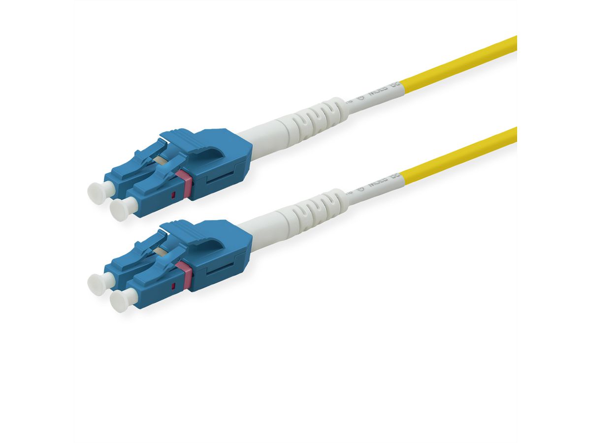 ROLINE Fibre Optic Jumper Cable, Duplex, 9/125µm, OS2, LC/LC, UNIBOOT, yellow, 2 m