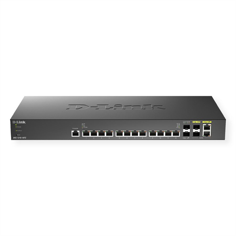 D-Link DXS-1210-16TC 16-Poorts Switch Smart Managed 10G 2x SFP+ 2x Combo