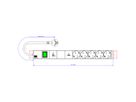 BACHMANN 19" 1U 5xCEE7/3 1xswitch 1xGVS-Plus 2.0m CEE7/7