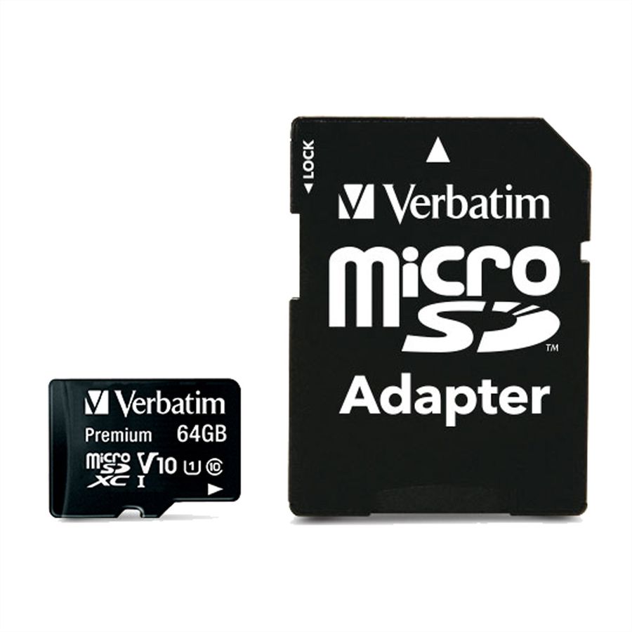 VERBATIM microSDHC Card 64GB Class 10 Retail