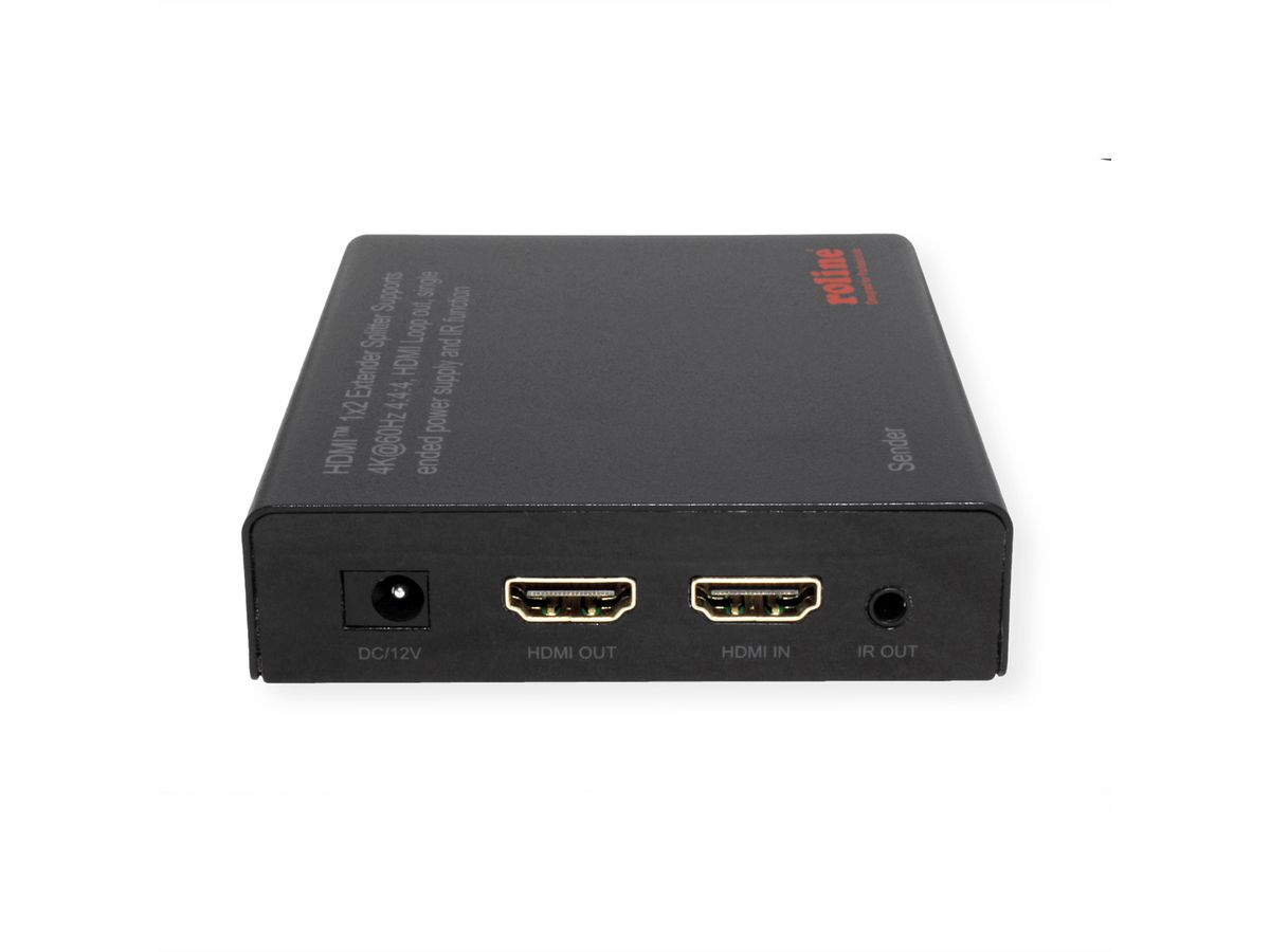 ROLINE HDMI-verlenger en -splitter, 1x2, via Cat.6A, 70m, 4K60Hz