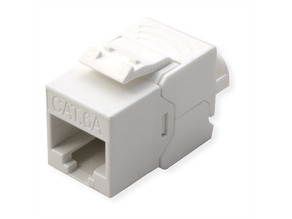 ROLINE Keystone Jack, Cat.6A (Class EA), RJ-45, UTP, tool-free, SLIM and SHORT, white