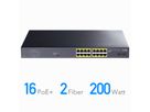 CUDY GS1020PS2 16-poorts Gigabit PoE+ Switch 2 Gigabit SFP-poorten 200W