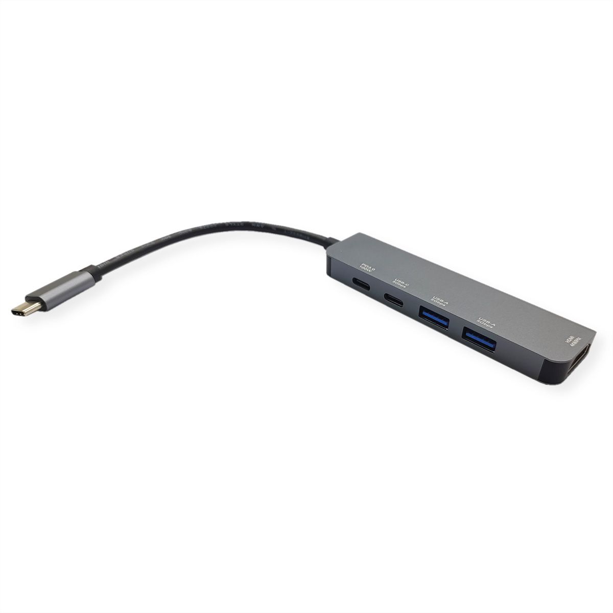 VALUE USB Type C Docking Station, HDMI 4K60, 3x USB3.2 Gen1 (1x C + 2x A), 1x PD
