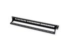 VALUE Keystone 19'' Module Frame, 24 ports, unshielded, 1U, 3-piece-type, black