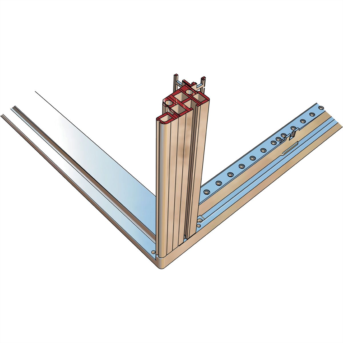 SCHROFF Novastar zijwand voor zwaar gebruik, RAL 7035, 47 U 800D