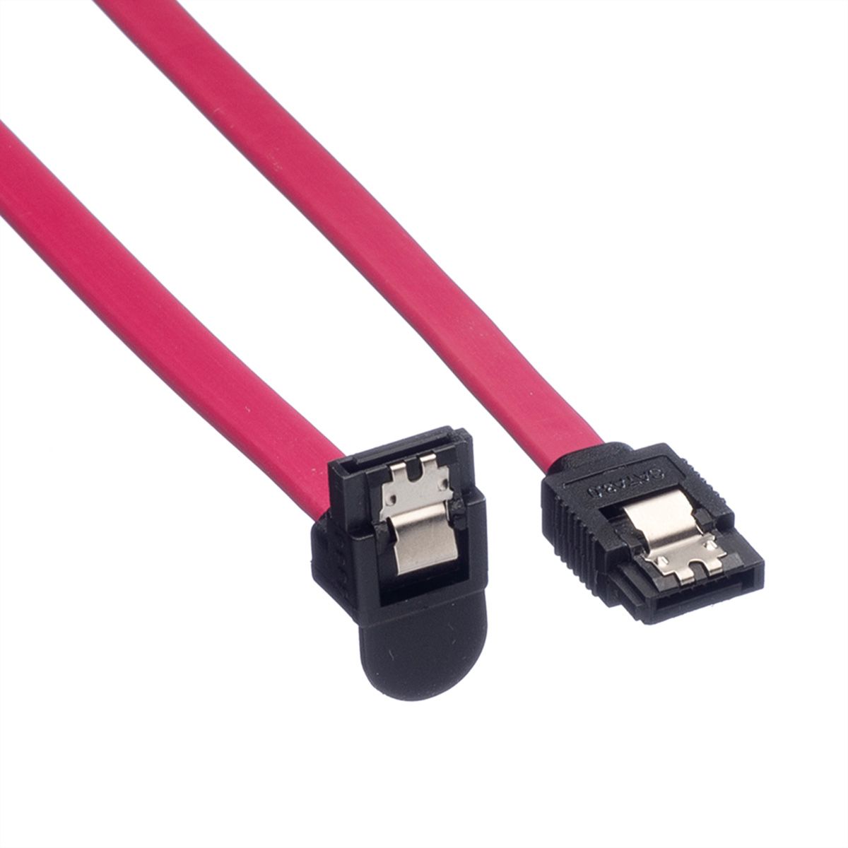 ROLINE Internal SATA 6.0 Gbit/s Cable, angled, with Latch, 0.5 m