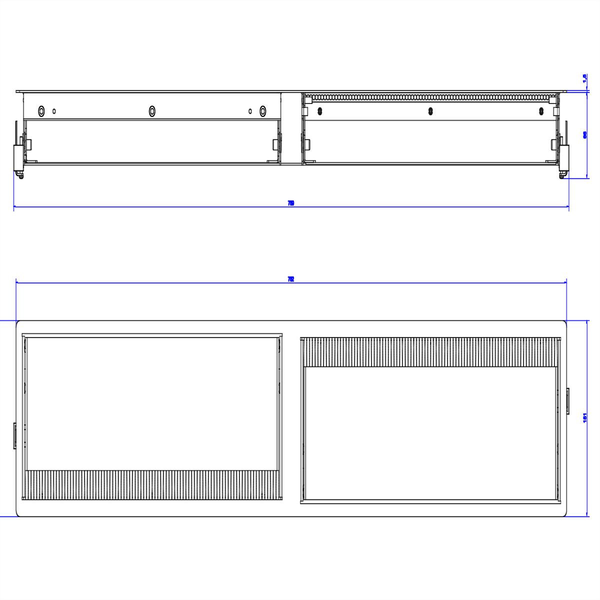 BACHMANN CONI DUO inbouwframe 12x, 2x 6-voudige lijst wit
