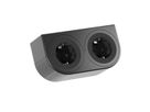 BACHMANN PIX HOLDER DOUBLE, 2x CEE7/3, CEE7/7, schwarz, 2 m